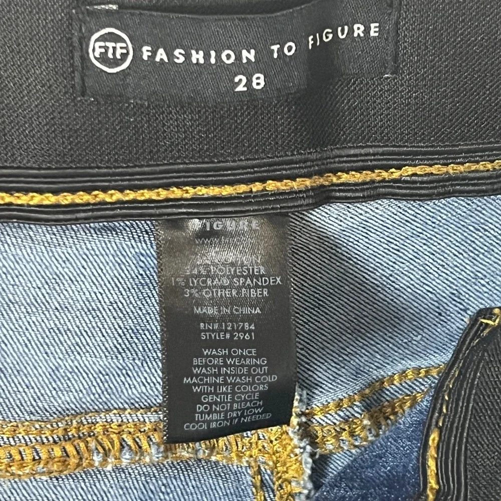 Fashion To Figure Skinny Jeans Womens 28 Blue Medium Wash High Rise Stretch 2961